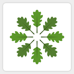 Radial Oak Leaves (Green) Magnet